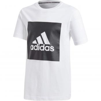 Adidas YB MH BBOS T Camiseta, Niños, Blanco/Negro, 140