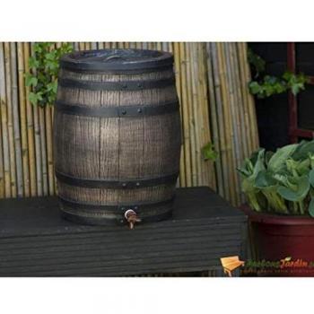 Nature Barril de Lluvia Aspecto de Madera 50 L 38x49,5 cm Marrón Jardinería
