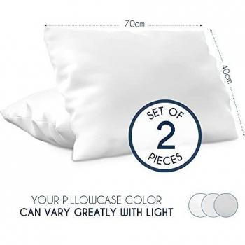Dreamzie - Set de 2 x Funda de Almohada 40x70 cm, Blanco Alabastro, Microfibra