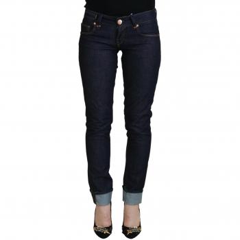 Blue Cotton Low Waist Slim Fit Women's Casual Jeans - Size W26