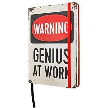 Nostalgic-Art Cuaderno retro punteado, Genius At Work - Idea de regalo para gamers, Bullet Journal dotted, Diseño vintage, A5
