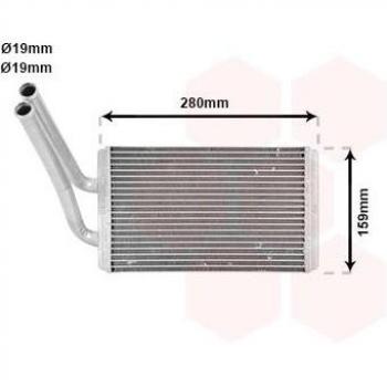 Radiador de calefacción VAN WEZEL 37006570 con características de alto rendimiento, diseño compacto, fácil instalación y compatibilidad con vehículos específicos
