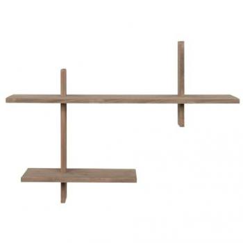 Estante ovalado Epikasa, Madera, Marrón, 15x60x44 cm