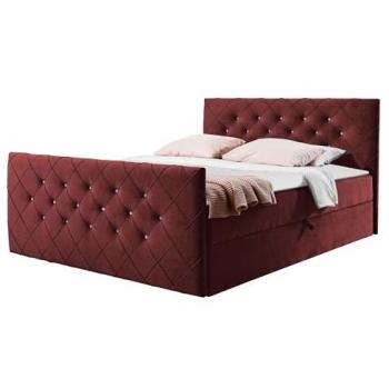 Cama Continental Baltimore 158 Doble Tapiz Rojo 180x200 cm con Somieres y Medidas 184x213x103 cm