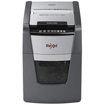 Rexel Optimum Autofeed Destructora de Papel de Alimentación Automática y Microcorte P5, 100 Hojas, Papelera Extraíble de 34 Litros, 2020100M