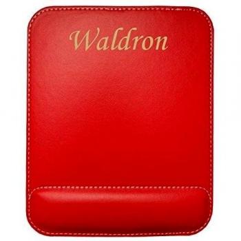 Almohadilla de cuero sintético de ratón personalizado con el texto: Waldron