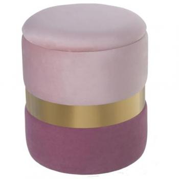 Puff Rosa Terciopelo Madera 37 x 43 x 37 cm Alexandra House Living