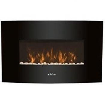 Chimenea Eléctrica Mural 2000W de Cristal Templado Negro con Mando a Distancia CHE-440 Purline