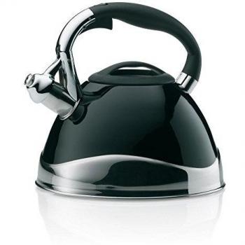 Tetera Silbato Kela Varus 3L Acero Inoxidable Negro, Compatible con Inducción