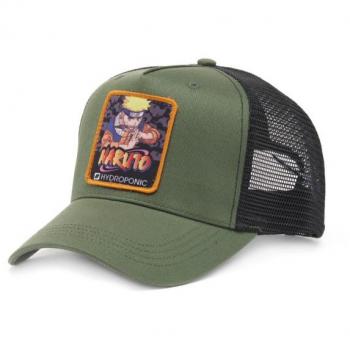 Gorra trucker Hydroponic Na Naruto con diseño en verde y negro, ajuste regulable, material ligero y transpirable