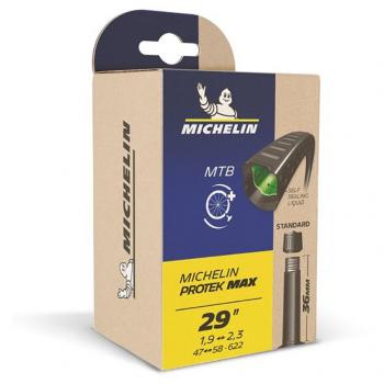 Cámara de bicicleta Michelin Protek Max 26x1.85-2.40 con líquido sellante antipinchazos, válvula Schrader de 48 mm