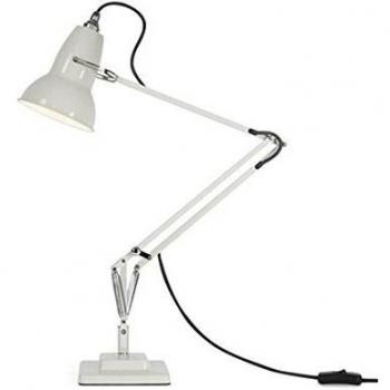 Lámpara de Mesa Anglepoise Original 1227, Color Blanco Linóleo, Cable Gris