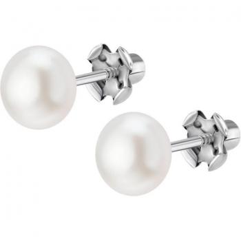 Pendientes Time Road WS00231/6 de Plata con Perla para Niña