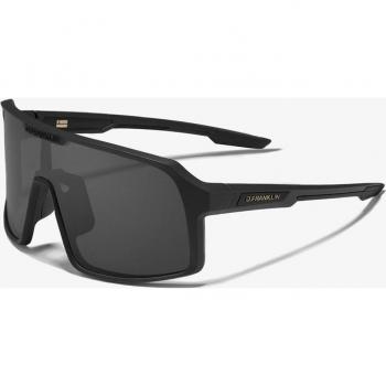 Gafas de sol unisex D.Franklin deportivas negras con almohadillas de silicona Wind Black / Black