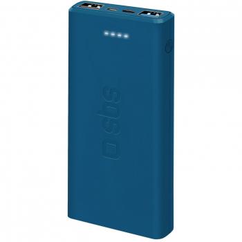 Power Bank SBS 10.000 mAh Triple USB / USB-C Cian con Carga Rápida