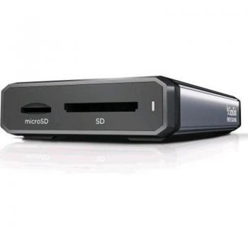 Lector de tarjetas SanDisk Professional Pro-Reader SD y microSD, USB 3.2 Gen 1, Type-C, alto rendimiento, color negro y plata