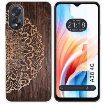 Funda de Silicona para Oppo A38 4G con Diseño de Madera 06 y Dibujos