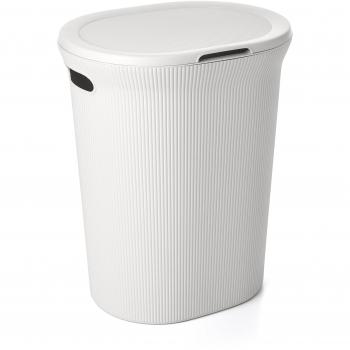 Tatay Cesto de Ropa Baobab, 40L de Capacidad, de Polipropileno, Libre de BPA, con Tapa, Color Blanco