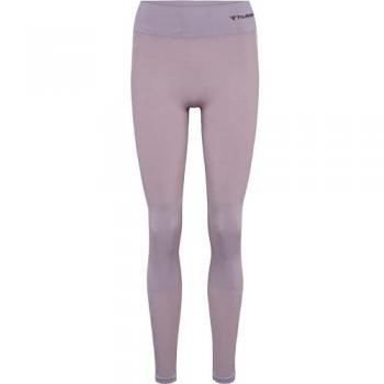 Hummel Mallas Cleaa Mid Waist Seamless - Legging mujer sin costuras, cintura media, color Nirvana Melange, talla M, diseño delgado