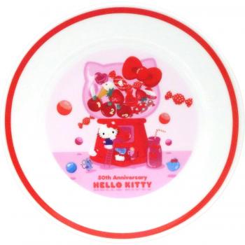 Hello Kitty 50th Anniversary Ceramic Plate - Microwave and Dishwasher Safe, Made in Japan, 19.5cm Red
