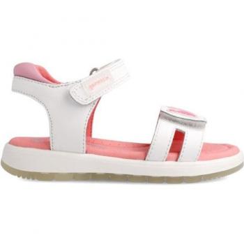 Sandalias Garvalín de piel para niña con cierre velcro color blanco mod. 222402-B