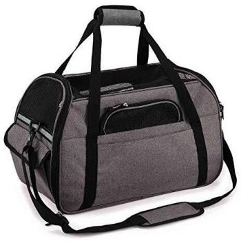 Kaka mall Transportín Perro Gato Transpirable Plegable Pet Carrier Impermeable Bolso de Hombro Acolchado Suave Viaje Avion Tren o Auto por Pequeños Mascota