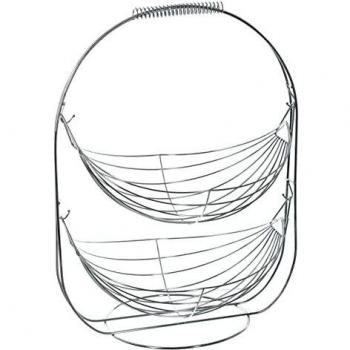 SG Secret de Gourmet Canasta frutero Doble de 45 cm, Plata, cm