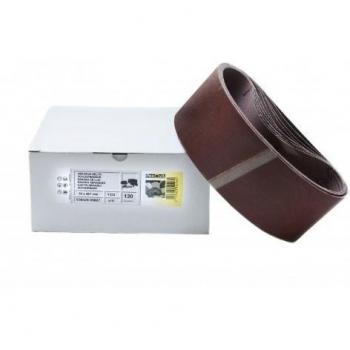 Flexovit 63642585886 Bandas Portátiles de Tela de Óxido de Aluminio, 75 mm A x 457 mm D, 100 Grano, Set de 10