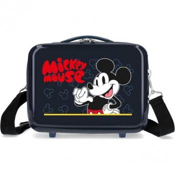 Neceser Disney Mickey Mouse Fashion Adaptable Marino de ABS para Niños, Capacidad 9L, Dimensiones 15x29x21 cm