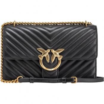 Pinko Women's Classic Love Bag One Leather Crossbody Bag in Black