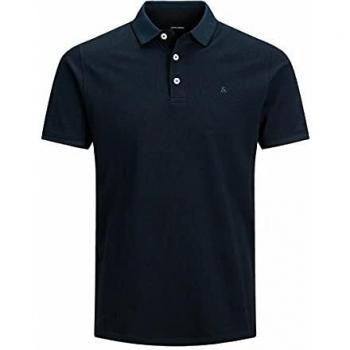 Polo Jack & Jones Paulos hombre de manga corta en color dark navy con detalles en el cuello y la manga