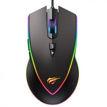 Ratón Gaming Havit MS1017 RGB Programable, 6400 DPI Ajustable, 7 Botones, Diseño Ergonómico, Compatible con PC y Consolas