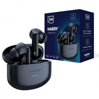 Auriculares Inalámbricos 3mk HARDY LifePods Pro con Reducción de Ruido ANC y Estuche de Carga, Color Negro