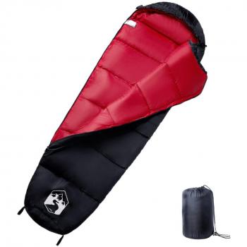 Saco de dormir tipo momia de camping para adultos 3 estaciones en colores naranja y negro, camuflaje, negro y rojo
