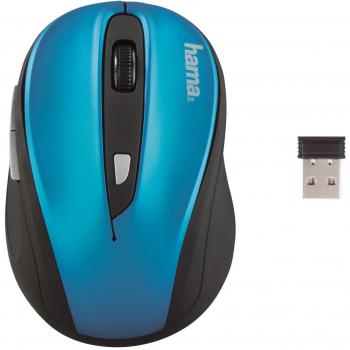 Hama 00134944 RF inalámbrico Óptico 1600DPI Ambidextro Negro, Azul - Ratón