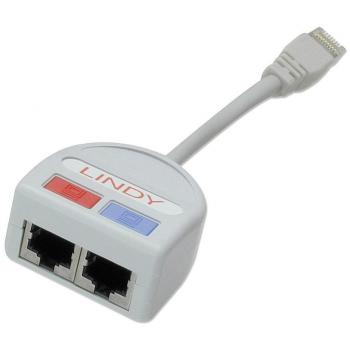 Lindy STP Y Adaptor Gris - Adaptador para Cable