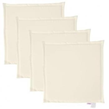 Cojines de asiento de jardín cuadrados 4 uds crema 45x45x2 cm