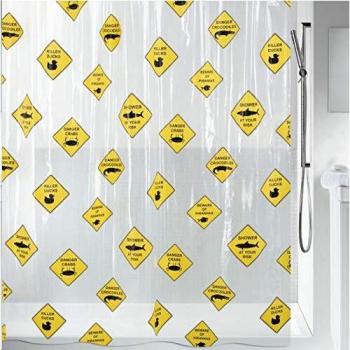 Spirella 10.18687 DV-PEVA Danger Black/Yellow, 180X200 cm Cortina de Ducha, 180 x 200 cm