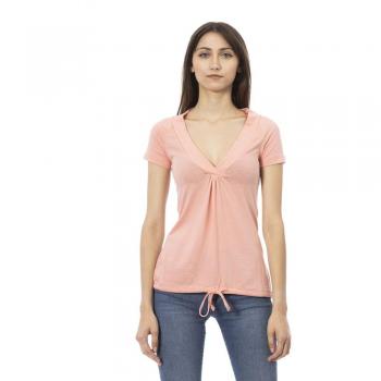Trussardi Action Pink Cotton T-Shirt - L, Women's Elegant Short Sleeve Tee with Chic Print
