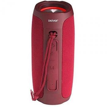 Altavoz portátil con Bluetooth Denver BTV-220BORDEAUX. Batería recargable 2400mAh. USB. Entrada AUX. Manos libres. Volumen: 16W. Luces