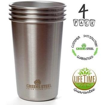 Greens Steel Taza de acero inoxidable de 16 oz/473ml