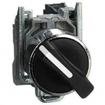 Schneider Electric XB4BD21 Selector Diámetro 22, Mango de 2 Posiciones, 1 Na, Negro