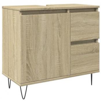 Armario de baño madera contrachapada roble Sonoma 65x33x60 cm