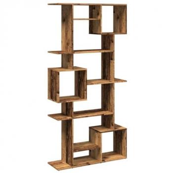 Estantería de madera de ingeniería envejecida 92x29x188 cm, librería, armario para libros, armario de almacenaje
