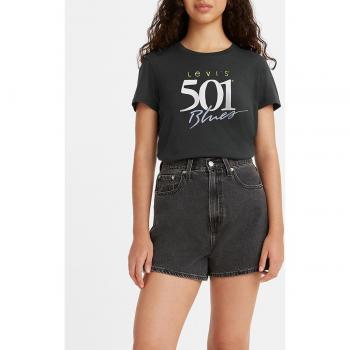 Camiseta Levi's 501 Caviar negra para mujer - Camiseta de manga corta y cuello redondo