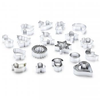 Kaiser Cookie Cutters Juego moldes para Cortar Galletas, Acero Inoxidable, 25 Piezas