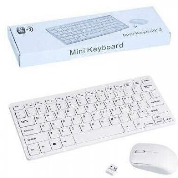 Teclado y Ratón Inalámbrico 2.4G Silencioso, Portátil y Ultra Delgado con Funda de Silicona para PC