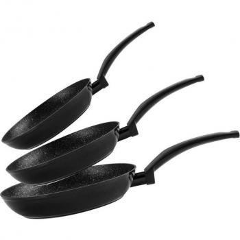 Fagor Vivant Set de 3 Sartenes Antiadherentes para Inducción, Aluminio Forjado con Espesor de 3 mm, Recubrimiento Bicapa Ecológico Efecto Piedra