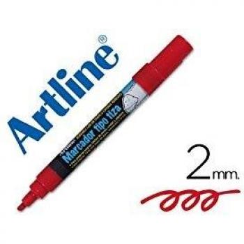 Artline EPW-4-RO - Bolsa de 4 rotuladores para pizarra verde y negra, color rojo