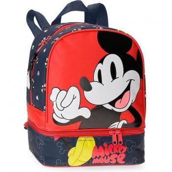 Mochila Infantil Mickey Mouse Fashion Joumma Bags 28 x 23 x 13 cm con Porta Merienda de Microfibra Multicolor